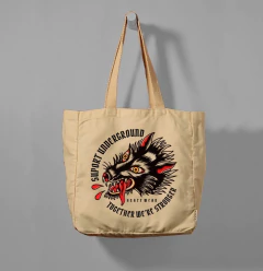 BOLSA/SACOLA ECOBAG AGACE WEAR SUPORT UNDERGROUND LOBO - CREME na internet