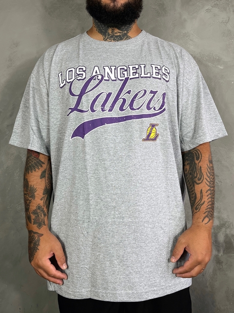 CAMISETA NBA - LOS ANGELES LAKERS CINZA EXTRA GRANDE