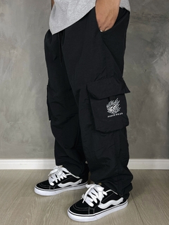 CALÇA CARGO POLIAMIDA / TACTEL AGACE WEAR SKOOL FIRE - PRETO