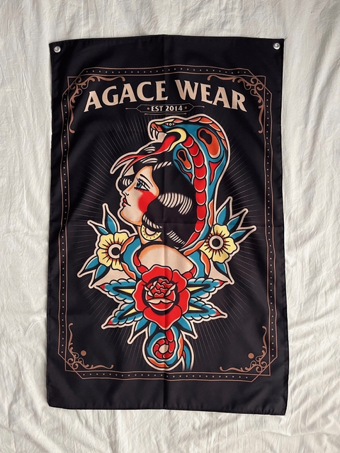 BANDEIRA AGACE CREW WOMAN SNAKE - PRETO