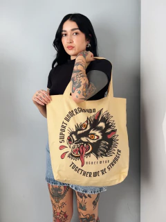 BOLSA/SACOLA ECOBAG AGACE WEAR SUPORT UNDERGROUND LOBO - CREME - comprar online