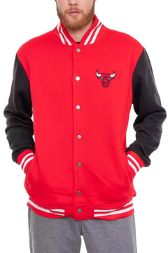 Imagem do MOLETOM COLLEGIAL ABERTO CHICAGO BULLS - PRETO/VERMELHO