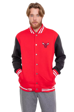 MOLETOM COLLEGIAL ABERTO CHICAGO BULLS - PRETO/VERMELHO - comprar online