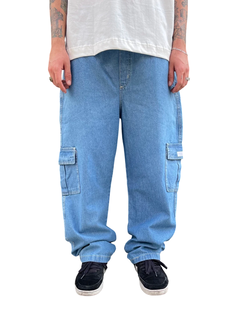 CALÇA CARGO JEANS RETA AGACE - AZUL CELESTE - comprar online