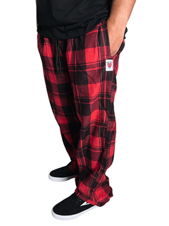 CALÇA XADREZ FLANELA PRETO E VERMELHO SAD HEART AGACE WEAR - comprar online
