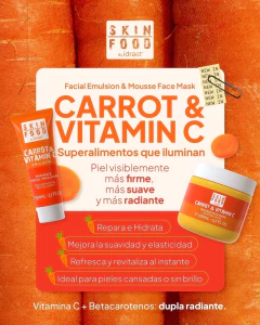CARROT & VITAMINA C MOUSSE FACE MASK - SKIN FOOD - IDRAET en internet