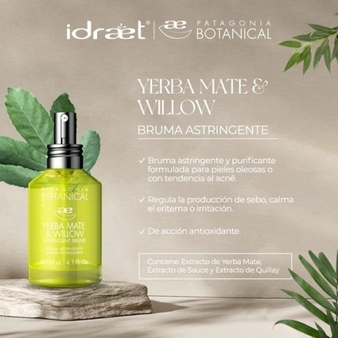 Yerba mate & Willow Astringent Brume - PATAGONIA BOTANICAL - IDRAET