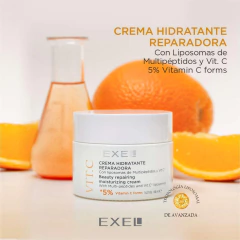 CREMA HIDRATANTE REPARADORA con Liposomas de multipéptidos y Vit. C - EXEL - Zefora