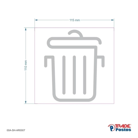 Adesivo Lixo MVI / 00A-SH-AR0007-110x115mm - comprar online