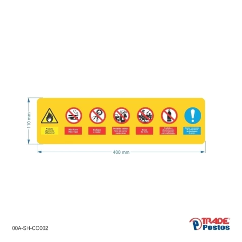 Adesivo Símbolos informativos painel A2 00A-SH-CO002-110x400mm - comprar online