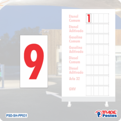 Placa ACM Numero 9 Para Painel Shell - Sem Iluminação - PP031 - PP042