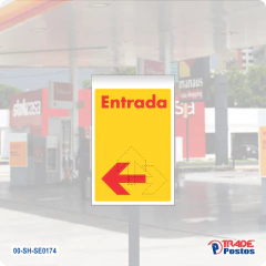 Adesivo Para Sentinela Direcional Shell Refletivo - Entrada - Esquerda, Cima, Direita - SE0174 - SE0175 - SE0176
