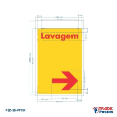 Adesivo Para Sentinela Direcional Shell Refletivo - Lavagem - Esquerda, Cima, Direita - SE0189 - SE0185 - SE0184 - Trade Postos - Comunicação visual