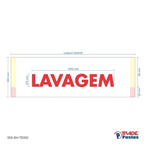 Adesivo Testeira Lavagem/ 00A-SH-TE002-270x1650mm - comprar online
