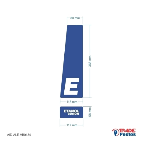 Adesivo Etanol Comum Direito / AID-AL-VB0134-426x117mm