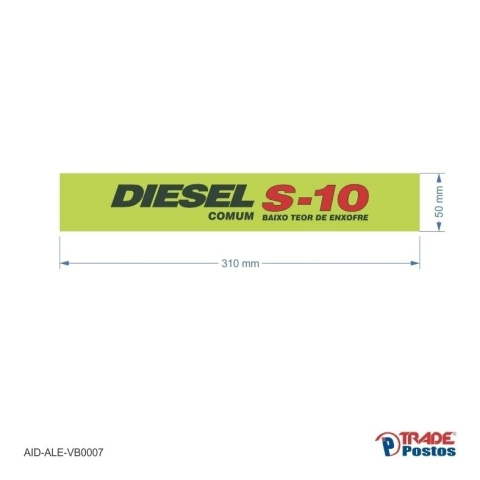 Adesivo Diesel S10 Comum / AID-AL-VB0007-50x310mm
