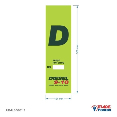 Adesivo Diesel S10 Comum / AID-AL-VB0112-358x104mm