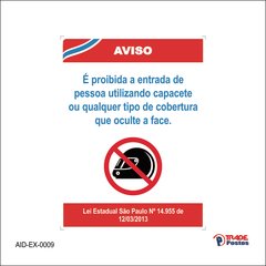Adesivo Aviso Capacete/AID-EX-0009
