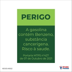 Adesivo Gasolina Contem Benzeno Pão de Açúcar / AID-EX-0022