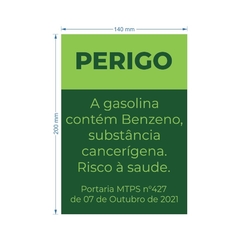 Adesivo Gasolina Contem Benzeno Pão de Açúcar / AID-EX-0022 - comprar online