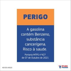 Adesivo Gasolina Contem Benzeno Assaí / AID-EX-0025