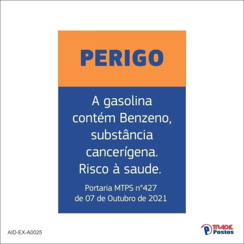 Adesivo Gasolina Contem Benzeno Assaí / AID-EX-0025