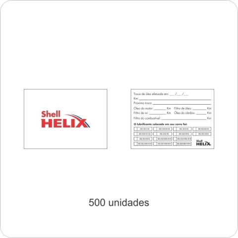 Etiqueta Adesiva para Troca de Óleo - ETI001-50x70mm Etiqueta Troca Óleo Shell Helix