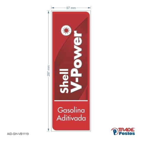 Adesivo Gasolina Vpower Aditivada AID-SH-VB1119-297x97mm