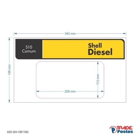 Adesivo Diesel S10 Comum 195x340mm - AID-SH-VB1160