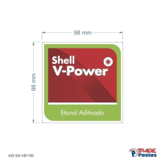 Adesivo Etanol Aditivado V-Power AID-SH-VB1195-98x98mm