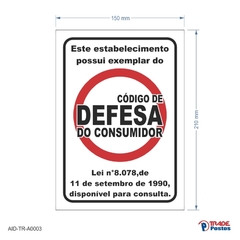 Adesivo Código de Defesa do Consumidor 210x150mm / AID-TR-A0003 - comprar online