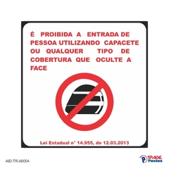 Adesivo Proibido Capacete / AID-TR-A0004 e AID-TR-A0005