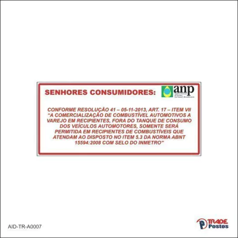 Adesivo Combustível em galão / AID-TR-A0007