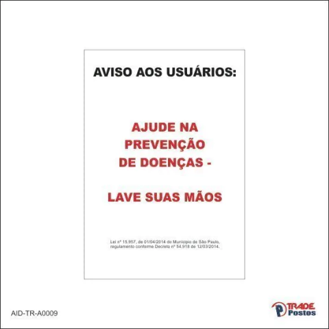 Adesivo Prevenção de Doenças / AID-TR-A0009