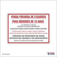 Adesivo Proibido Cigarros Para Menor / AID-TR-A0018