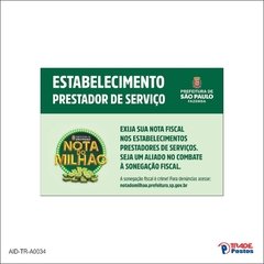 Adesivo Sonegação de Nota Fiscal Estado de SP/AID-TR-A0034