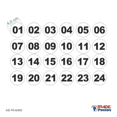 Adesivos números para bico 01 a 24 / AID-TR-A0051, AID-TR-A0055 e AID-TR-A0062 - 40mm - comprar online