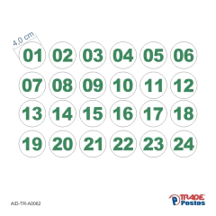 Adesivos números para bico 01 a 24 / AID-TR-A0051, AID-TR-A0055 e AID-TR-A0062 - 40mm na internet