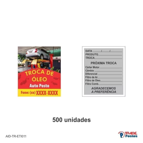 Etiqueta Adesiva Troca de Óleo / AID-TR-ETI011