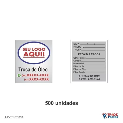 Etiqueta Adesiva Troca de Óleo / AID-TR-ETI033