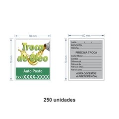 Etiqueta Adesiva Troca de Óleo / AID-TR-ETI039 - comprar online