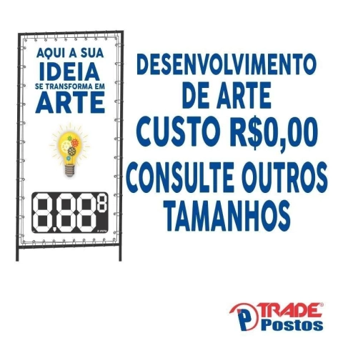 Lona Painel Ponta de Ilha Confeccionada em Impressão Digital - 180x95cm "SUA IDEIA"