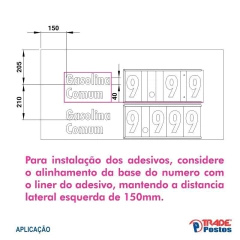 Adesivo Gasolina Aditivada Para Painel de Preço - Sem Iluminação - PP015 - PP026 - Trade Postos - Comunicação visual