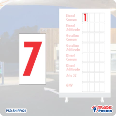 Placa ACM Numero 7 Para Painel Shell - Sem Iluminação - PP029 - PP040