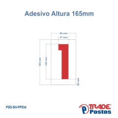 Placa ACM Numero 1 Para Painel Shell - Sem Iluminação - PP023 - PP034 na internet