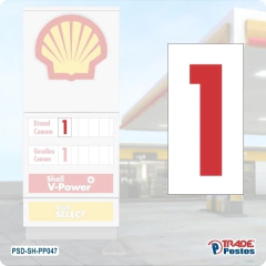 Placa Acrílico Numero 1 Para Monólito Shell - Com Iluminação - PP047