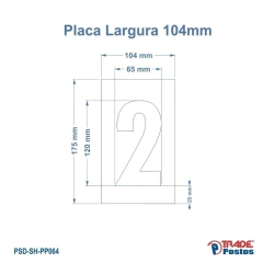 Placa Acrílica Transparente Numero 2 Para Painel Shell - Com Iluminação - PP064 - PP089 - comprar online