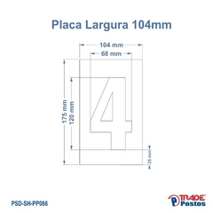 Placa Acrílica Transparente Numero 4 Para Painel Shell - Com Iluminação - PP066 - PP091 - comprar online