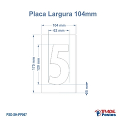 Placa Acrílica Transparente Numero 5 Para Painel Shell - Com Iluminação - PP067 - PP092 - comprar online