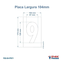 Placa Acrílica Transparente Numero 9 Para Painel Shell - Com Iluminação - PP071 - PP096 - comprar online